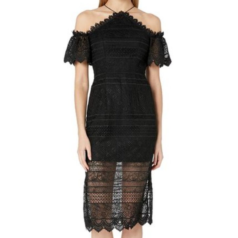 AMUR Tamara Black Lace Cocktail Dress | Size 6 | NWT - Picture 2 of 10